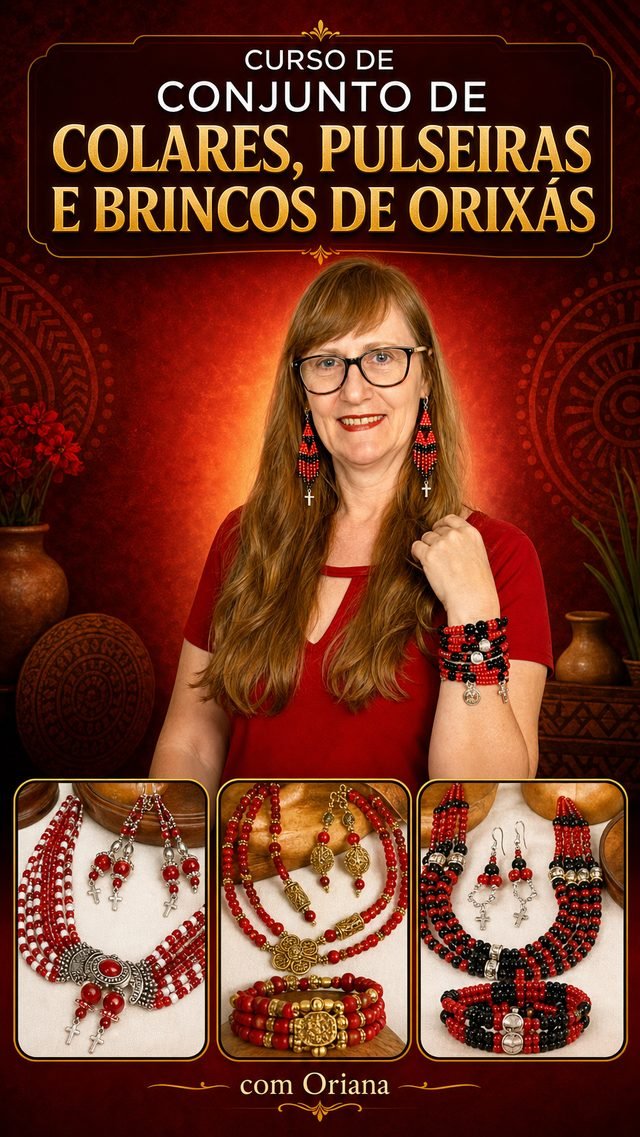Curso de Conjuntos de Colares, Pulseiras e Brincos de Orixás, com Oriana